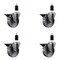 Service Caster 4'' Semi Steel Swivel 1-3/8'' Expanding Stem Caster Set with Brake, 4PK SCC-EX20S414-SSS-PLB-138-4 - alternate 1